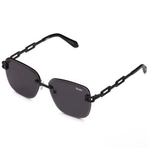 Quay No Cap Sunglasses Frame Matte Black Fade Shade Glasses Geometric Authentic